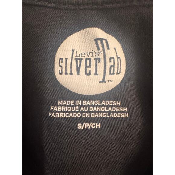 Levi's Silver Tab Long Sleeve Crop Tee Black Size S Women - Picture 3 of 5